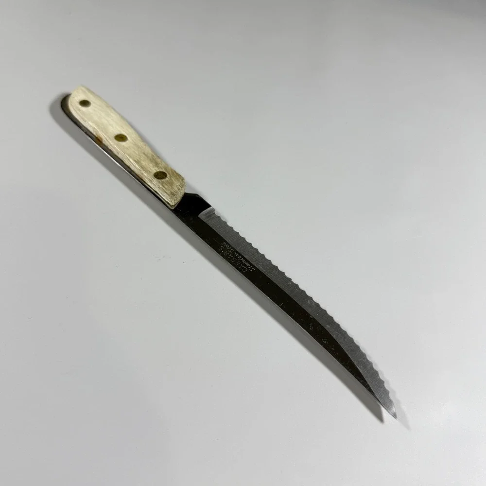 VTG Caesar's Stainless Steal Japan Steak Knife Wooden‎ Handle  Rustic Cabin Core